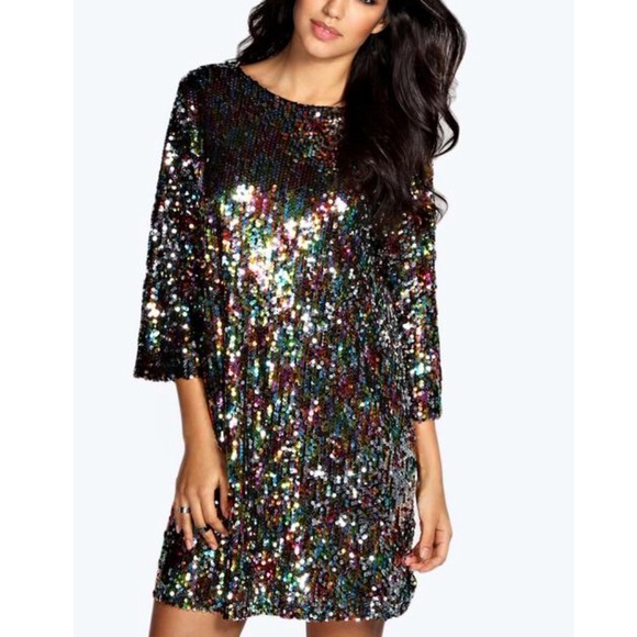 Boohoo Dresses & Skirts - BooHoo Scarlett Woven Sequin Shift Dress